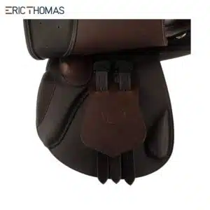 vue contre sanglons selle eric thomas hybrid EK Confortech Mixte havane Cuir et Clarino selle Eric Thomas Hybrid EK-Confortech Mixte