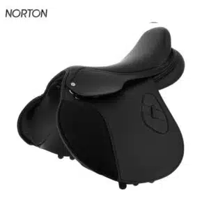vue de profil Selle NORTON EK Clarino Jump noir Selle Norton EK-Clarino Jump noir pour obstacle