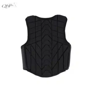 Gilet de cross Level 3 junior QHP noir vue de dos Gilet cross QHP protection cavalier vue arrière