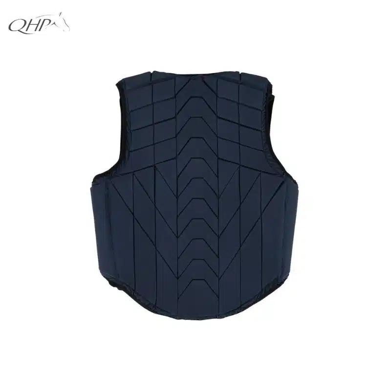 Gilet de cross QHP marine vue de dos Gilet cross QHP protection cavalier vue arrière