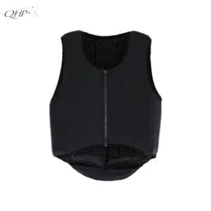 Housse Glitter pour gilet de cross QHP noir pailleté vue de face Housse glitter sur gilet de protection QHP