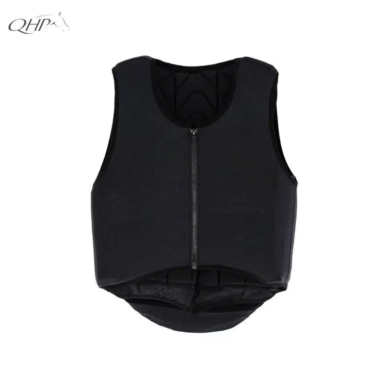 Housse Glitter pour gilet de cross QHP noir pailleté vue de face Housse glitter sur gilet de protection QHP