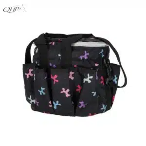 Sac de pansage Isalyn QHP noir pailleté licorne vue de dos Sac de pansage Isalyn QHP noir pailleté licorne vue de dos