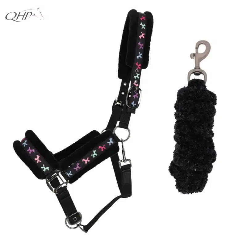 ALT : Set licol et longe Isalyn QHP noir doublé fausse fourrure mouton