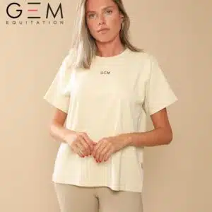 Tee-shirt GEM Éclair beige léopard porté tee-shirt GEM Éclair beige léopard