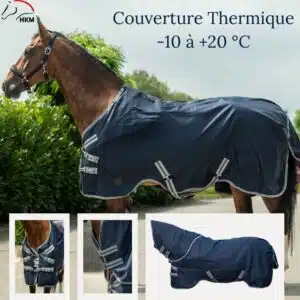 Couverture de paddock 600D HKM Therma Pro cheval avec couverture et couvre-cou