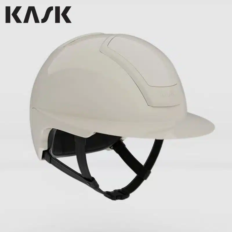 Casque KASK Nemesi Wide Peak Silk Beige shiny à large visière