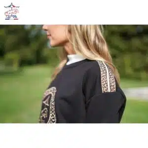 Sweat Leopard Ju et Pa vue de profil avec détails léopard aux épaules