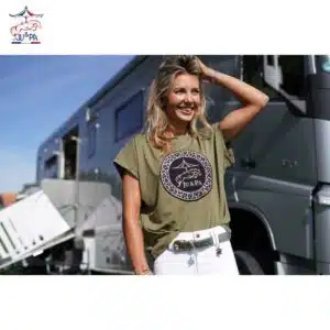 Tee Shirt Leopard Ju et Pa kaki – Vue de face Tee Shirt Leopard Ju et Pa kaki vue de face