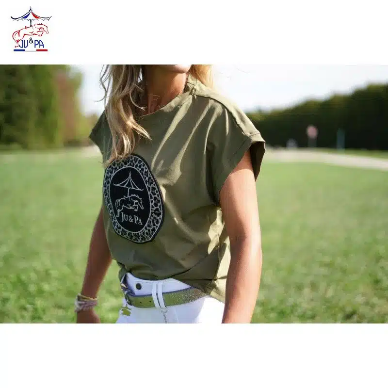 Tee Shirt Leopard Ju et Pa kaki vue porté