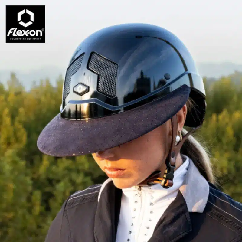 Visière Cristal Flex-on Swarovski coloris Cristal noir portée sur casque Armet
