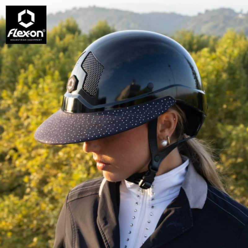 Visière Cristal Flex-on Swarovski coloris Cristal portée sur casque Armet