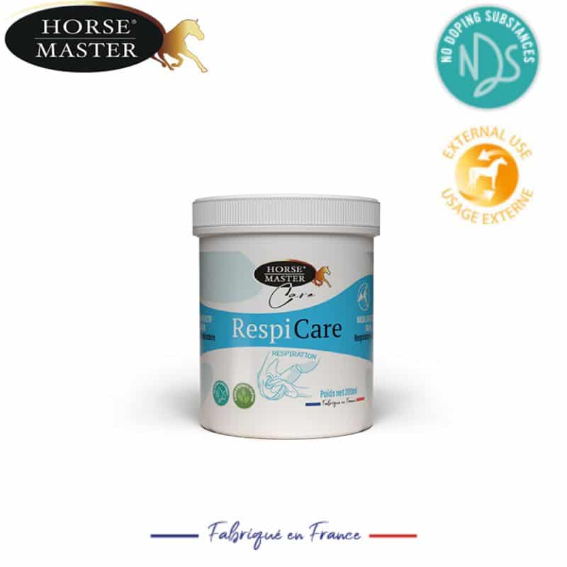 Pot de baume RESPI CARE Horse Master présenté de face pour le confort respiratoire du cheval
