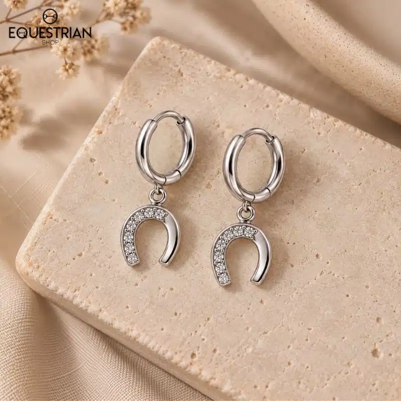 Boucles d’oreilles créoles Alix EQUESTRIAN SHOP – Argent ou Or – Image 2