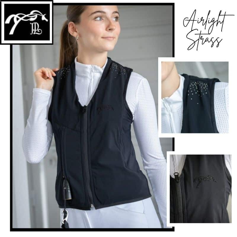 Gilet airbag Airlight Strass Pénélope by Freejump noir vu de face