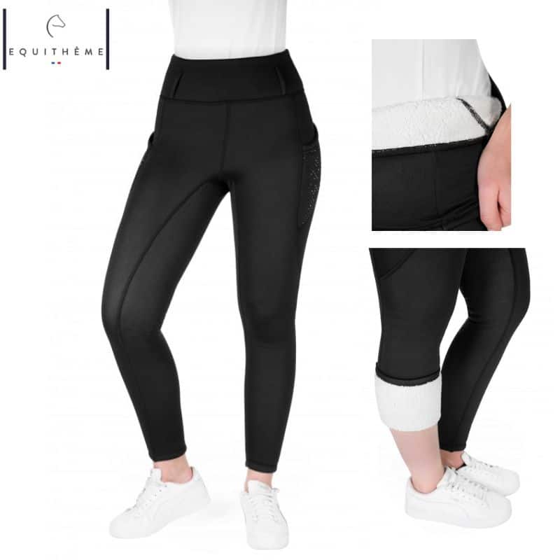 Legging Je t’aime Equi-Thème Neva Noir doublure mouton synthétique portée