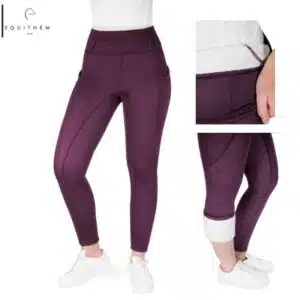Legging d'hiver Je t’aime Neva Prune – Doublure mouton synthétique Legging Je t’aime Equi-Thème Neva Prune doublure mouton synthétique portée